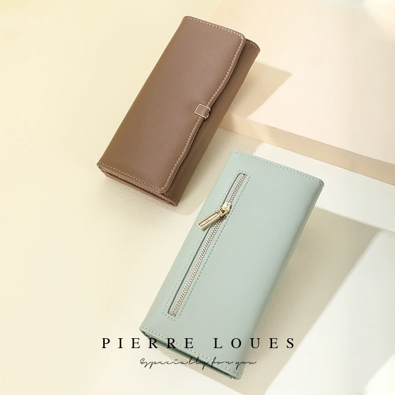 Custom 2023 New Ladies Korea Fashion  Design Long Envelope Bags Leather Purse Card Holder Money Clip Women Wallet