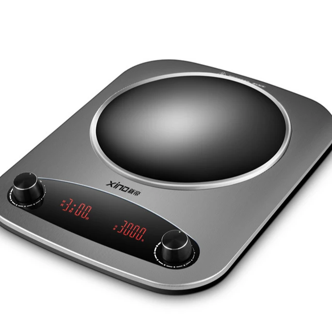 Gray Silver high quality Concave Induction Cooker wok stove Stainless Steel Single with Germany IGBT