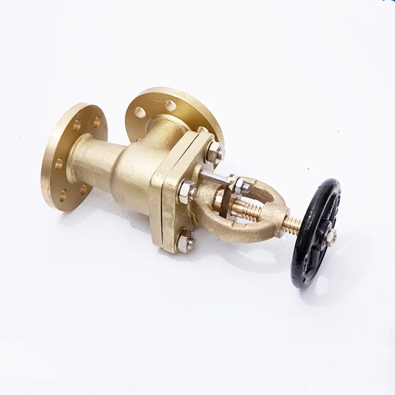 Marine seawater steam resistant manual flange bronze right angle globe valve