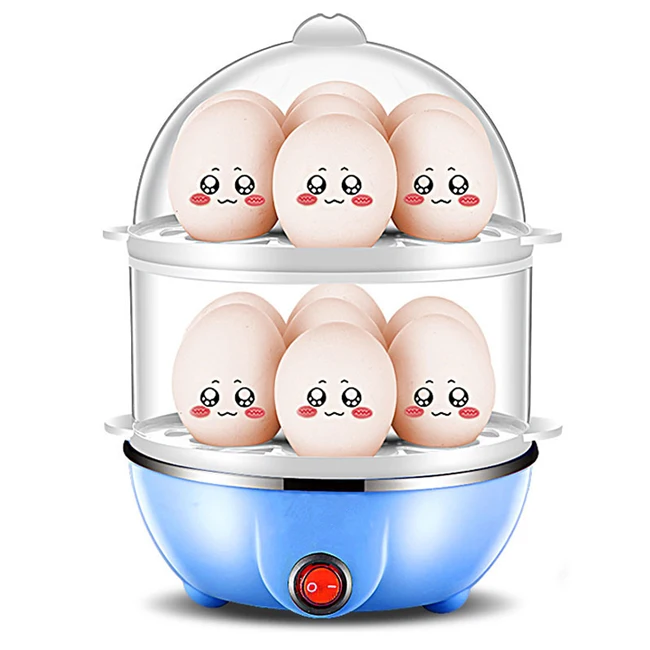  Double layer hard-boiled egg steamer cooker electric boiler with auto shut