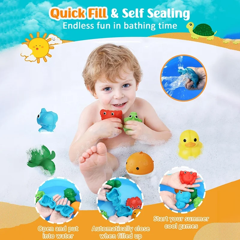 Summer Swimming Pool Funny Duck Toys For Kid Turtle Crab Kids Toy Bubble Bath Kids Shower Toys