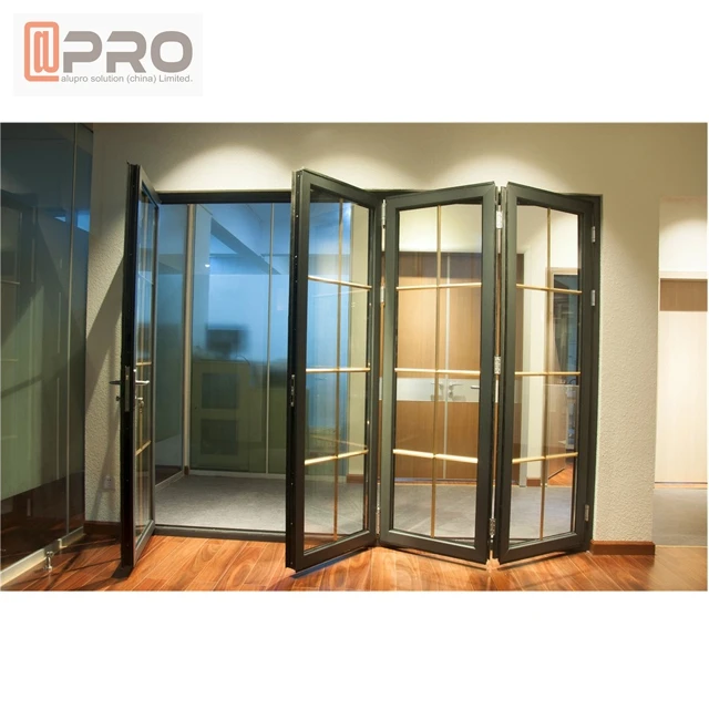 
Customized Heavy Duty Thermal Break Folding Glass Doors Windows Aluminum Bifold Door Partition Interior Aluminum Folding Door 