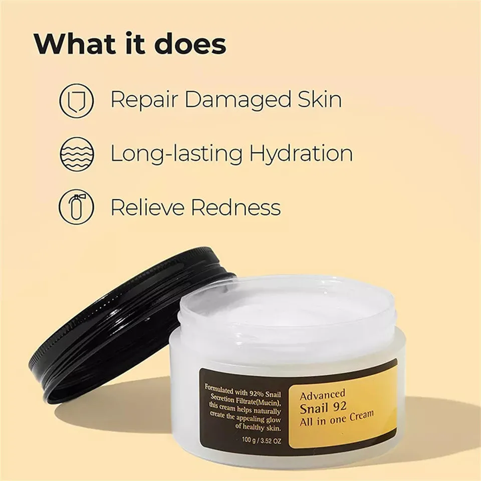 Customizable 92% Snail Mucin Sodium Hyaluronate good moisturizer face cream collagen face cream face moisturizer for dry skin