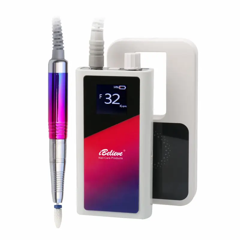 New Design Portable e file strong 35000RPM drill machine QI wireless charger Brushless Nail Drill