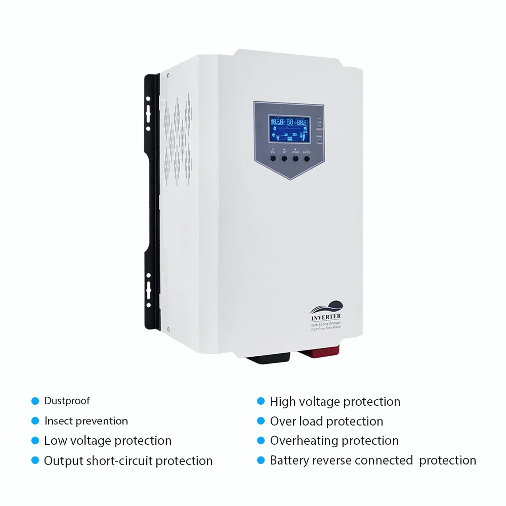 Инвертор Techfine MPPT pv 24 В 3000 Вт 3 кВт кВА гибридный солнечный инвертор с немодулированным синусоидальным