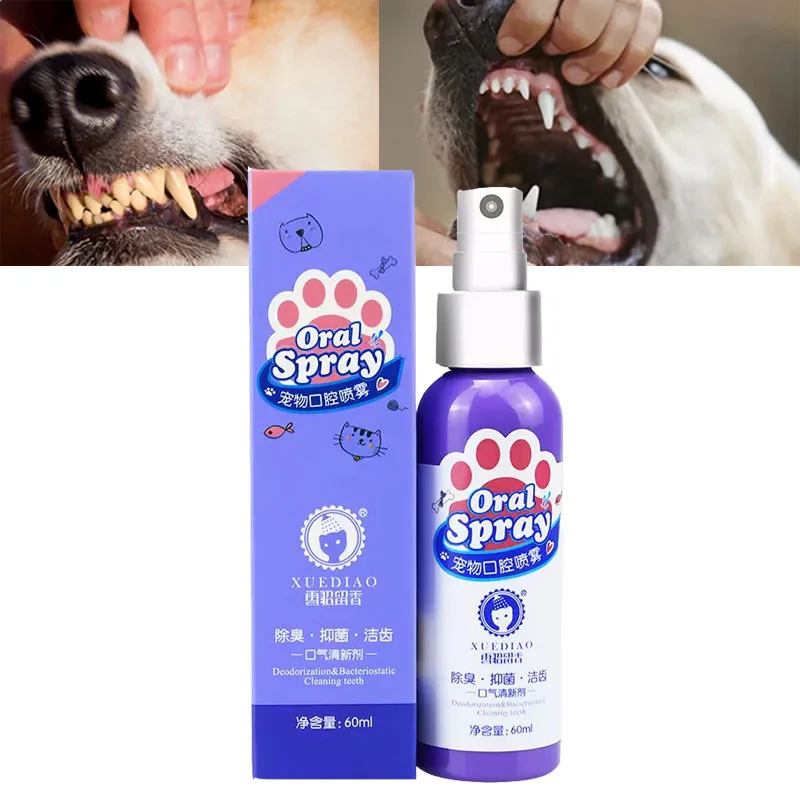 Easy Brushless Cleaning Whiten Teeth Refreshing Breath Dog Oray Spray For Cat Dog Dentle Care