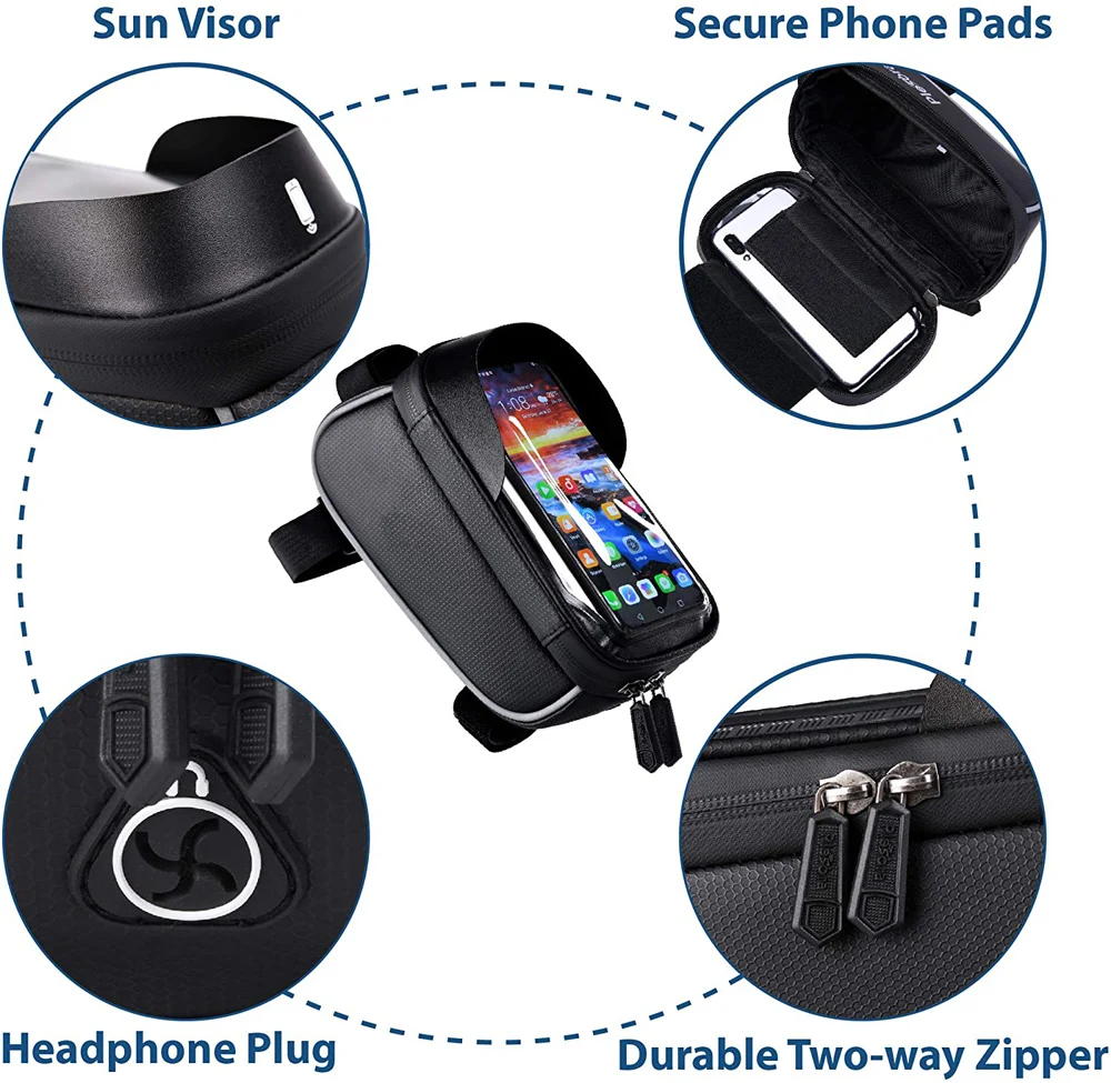 Free Sample Bike Frame with Phone Mount Accessories Bicycle Phone Holder Pouch for Biking Convenient Biking Pouch