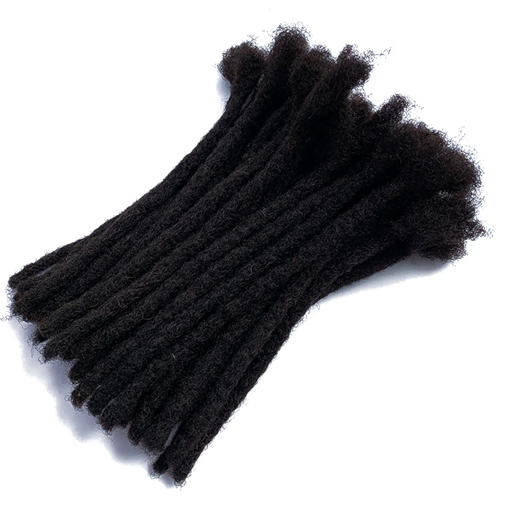 Human Dreadlocks Soft Twist Braiding Crochet Handmade Afro Kinky  Dread Locs Hair Extension 0.8CM for  African wig