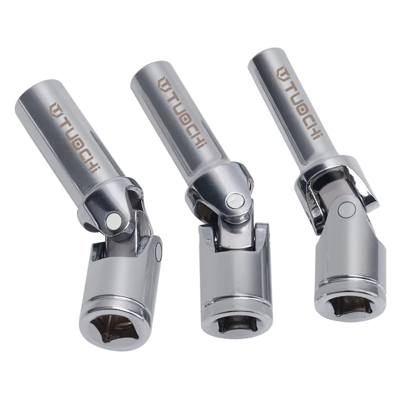 Universal Joint Rotary Spark Plug Extended Hex Socket 3/8 Drive Size 3 Sections 80mm