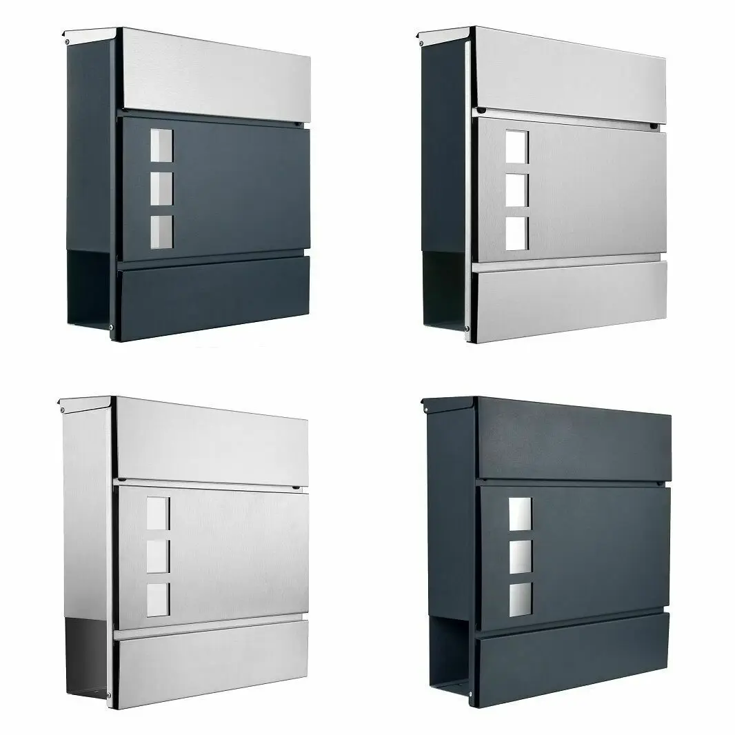 Outdoor stainless steel outdoor wall mounted metal mailboxes