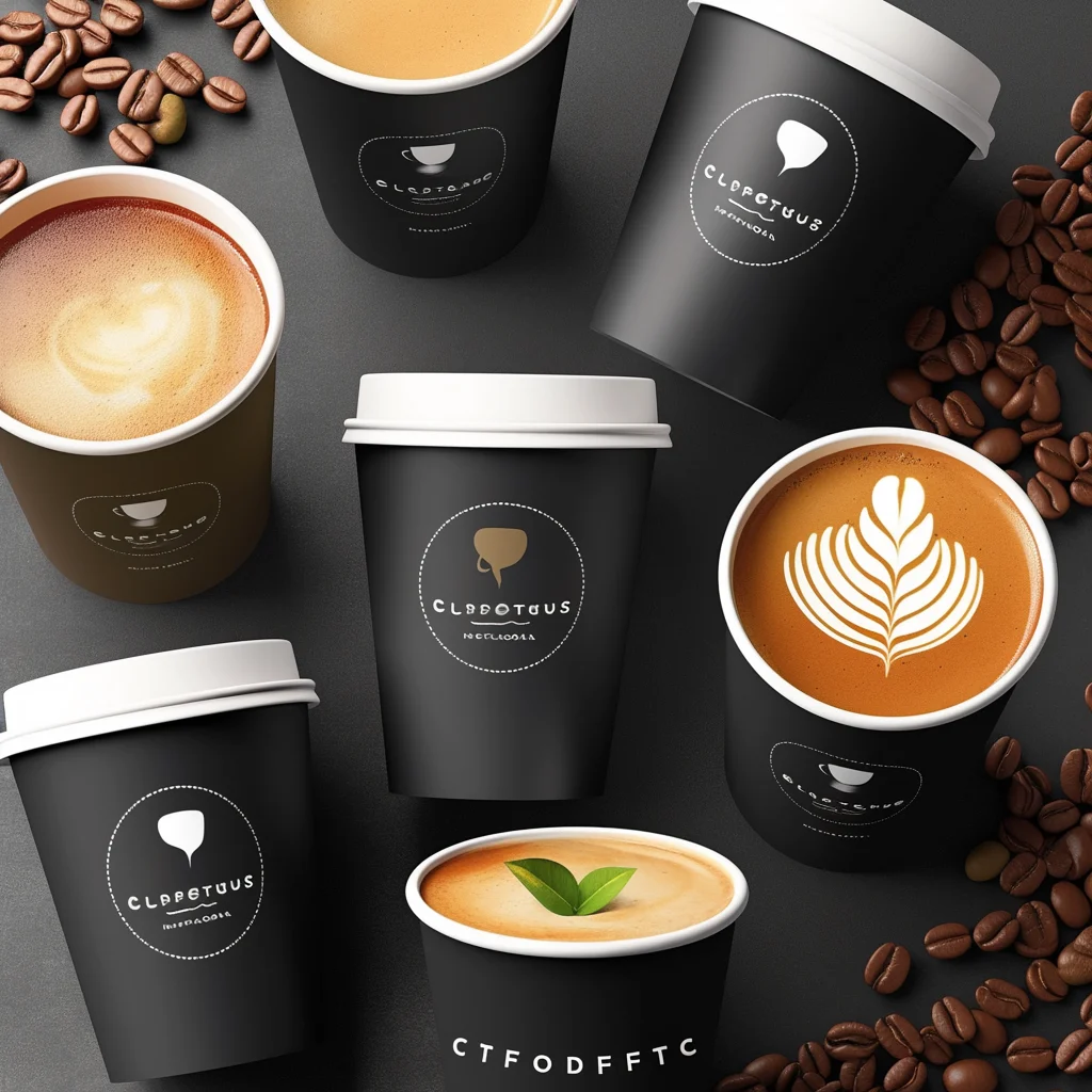 AB0412 small batch customization disposable coffee cups custom disposable paper cup with lids double wall cups for hot drinks