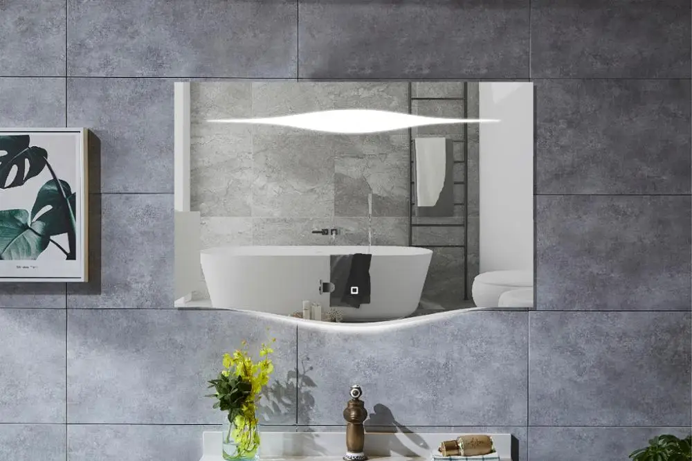 illuminated mirror bathroom led mirror with clock display