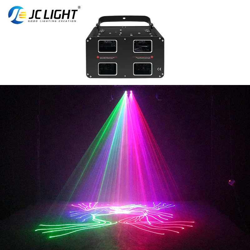 4-глазное Двухслойное четырехлинзовое вращающееся Лазерное освещение для диско & KTV Bar по заводской цене
