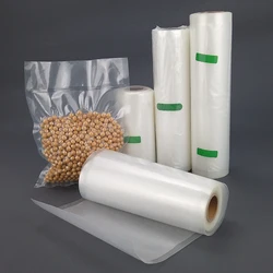 Wholesale Transparent PE Freezer Vacuum Bags Embossed Vacuum Sealer Bag Roll Bulk  Food Nylon Plastic Packaging Shrink Film