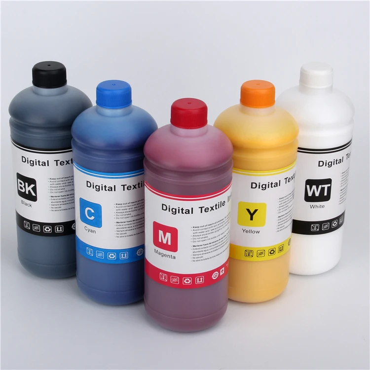 5 Colors DTG Water Based Digital Textile Printing Ink For Brother GT3 GT 381 GT3 GT-341 GT-361 GT-381 Printer On Cotton Fabric