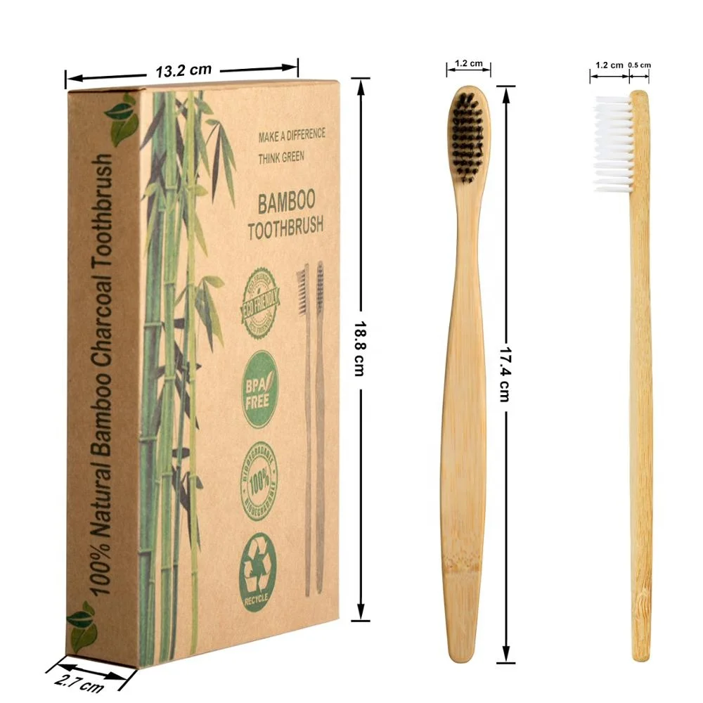 
Manufacturer OEM Toothbrush Bamboo 8 Pack for Family Dental Tooth Brush Biodegradable Bamboo Toothbrush 