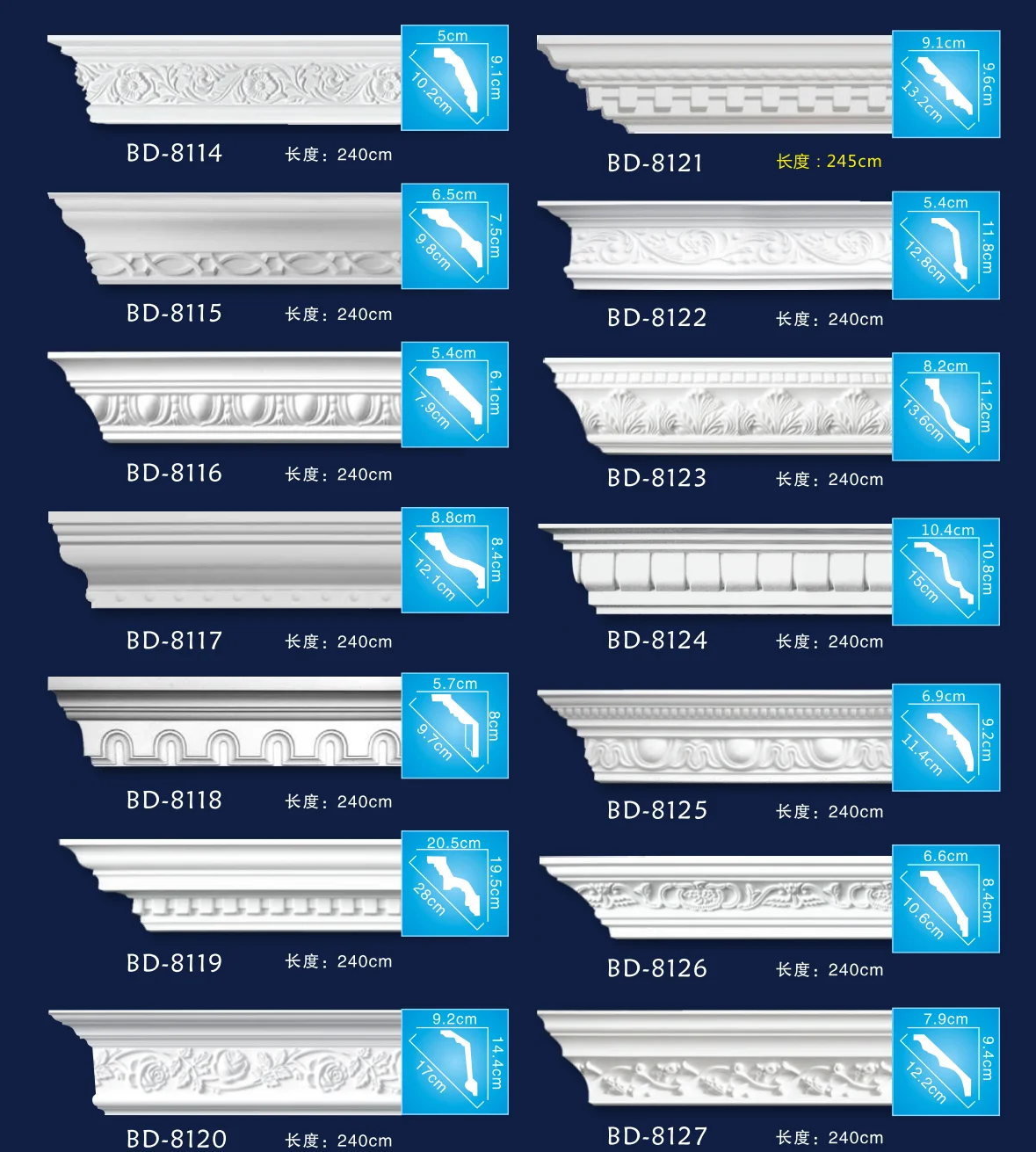 European style cornice moulding polyurethane crown molding pop design fireproof gypsum cornice moulding