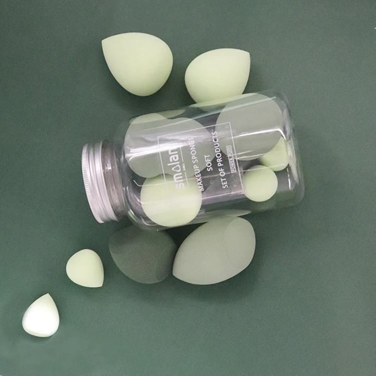 Новое поступление 2022 серия Green Pink 7 шт. блендер для макияжа косметическая губка с подарочным набором