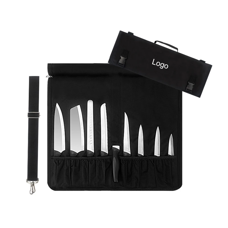 Wholesale Custom Black Outdoor Portable Knife Bag Chef Kitchen Storage Durable Picnic Knife Kit Tool Bag