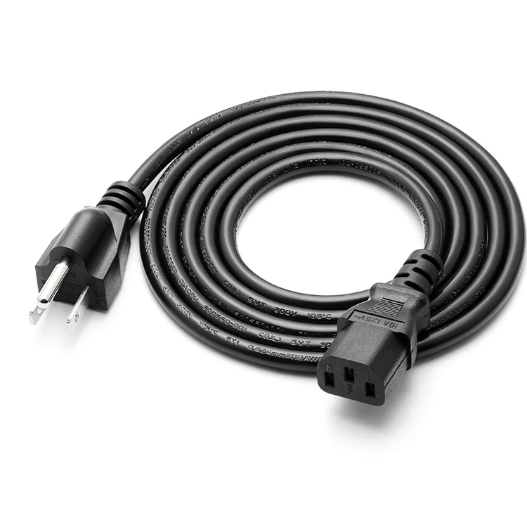 1.5M 3Prong Power Cord  Black NEMA 5-15P to IEC 60320 C13 18AWG 10A 125V