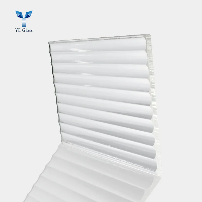 Size Extra Clear Fluted Pattern Tempered Glass Customized Decorative Glass Flat Modern Hotel Solid