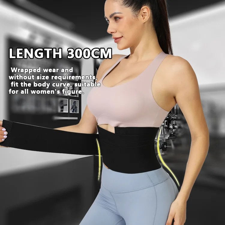Adjustable one size invisible slim snatch me up lumbar waistband band elastic compression belt bandage body wrap waist trainer