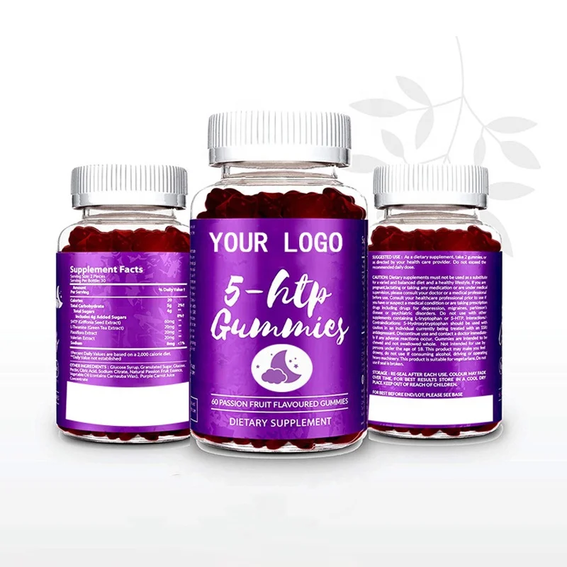 OEM ODM 5-HTP Supplements Melatonin Sleep Gummies Improve Relax Promote Sleeping Deep Melatonin Gummy Candy