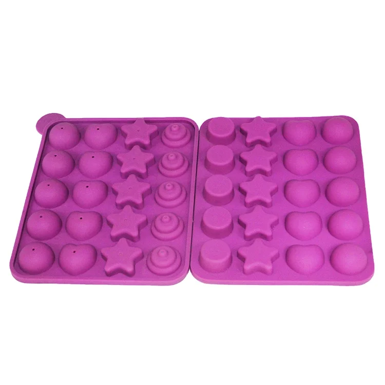 Food grade silicone lollipop mold 3D round silicone chocolate candy mold DIY various shape molds