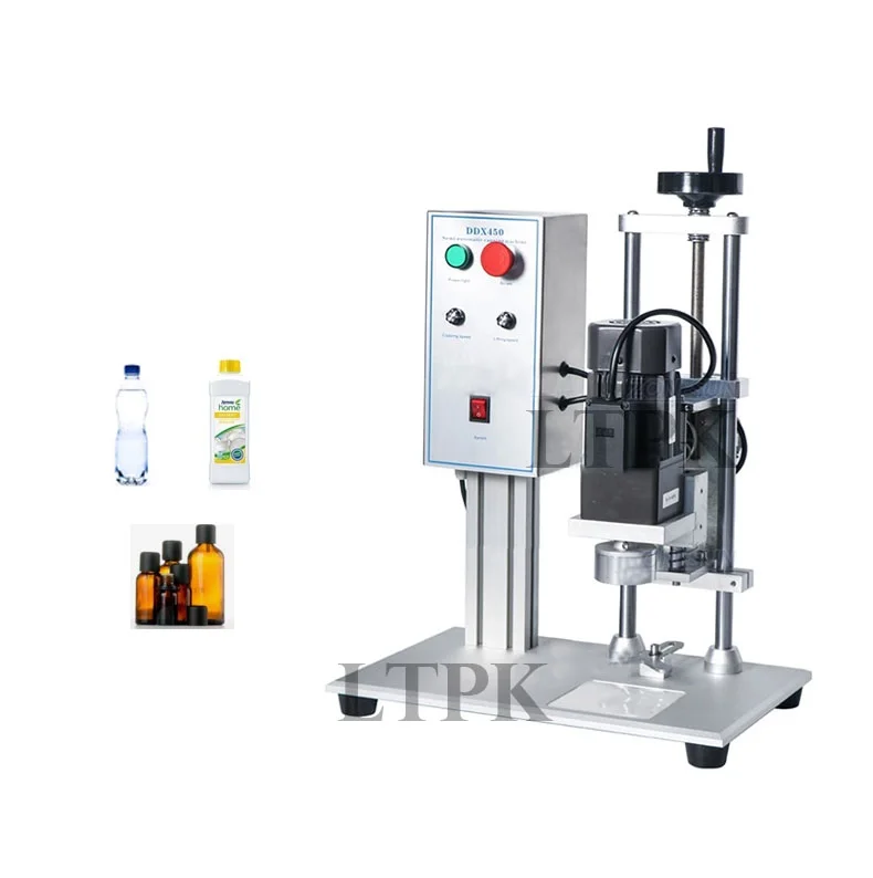 Electric Semi Automatic Spray Water Beverage Hand Sanitizer Bottle Screw Sealing Tabletop Capping Machine