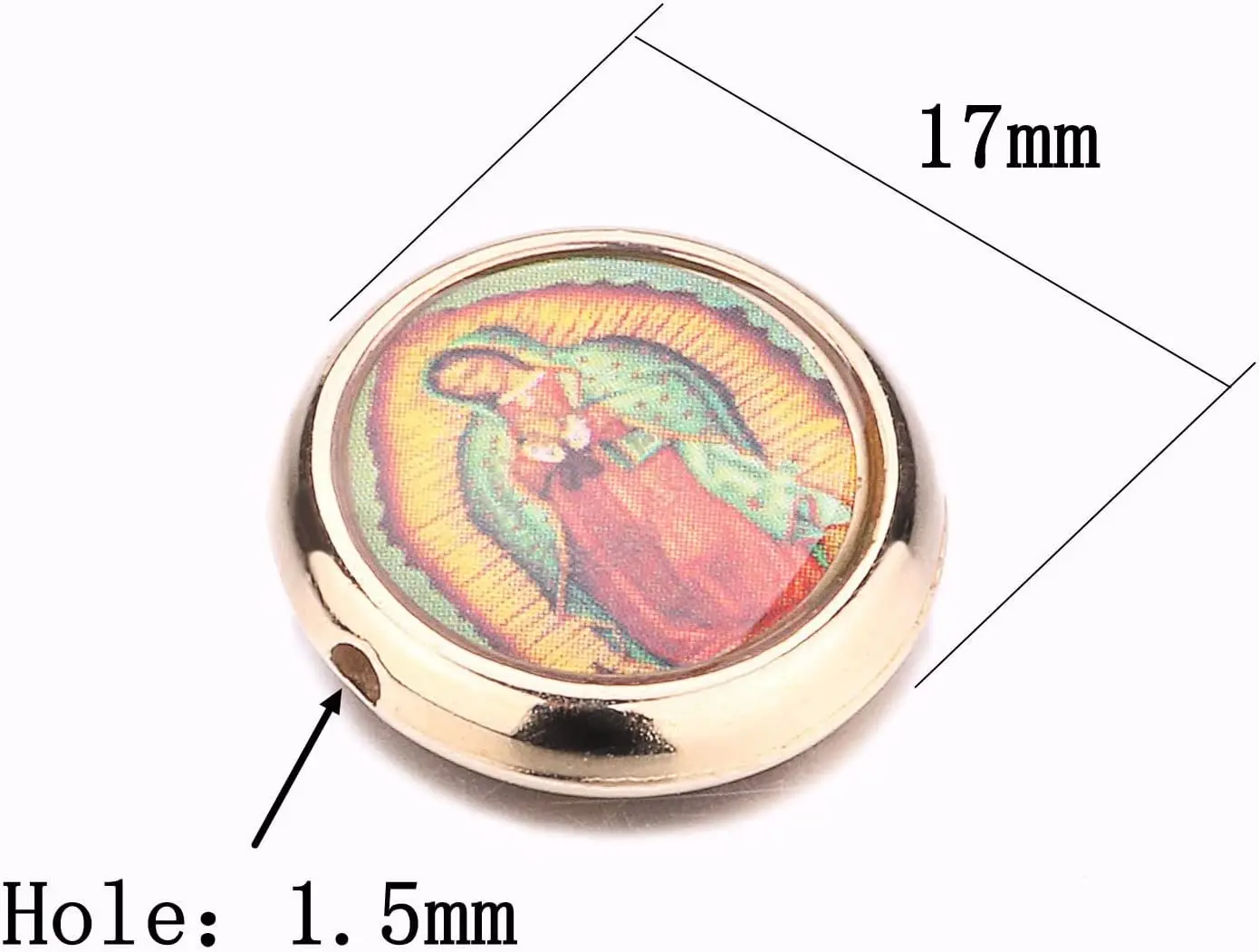 40pcs Acrylic Our Lady Virgin Mary Beads Miraculous Medal Floral Rosary Centerpiece Crucifix Bracelet Pendants Charms_1