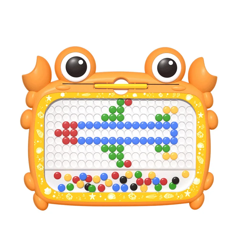 Early Educational Puzzle Thinking Training Doodle Board With Magnetic Pen And Beads Magnetic Drawing Board Crab Sketch Pad Toys