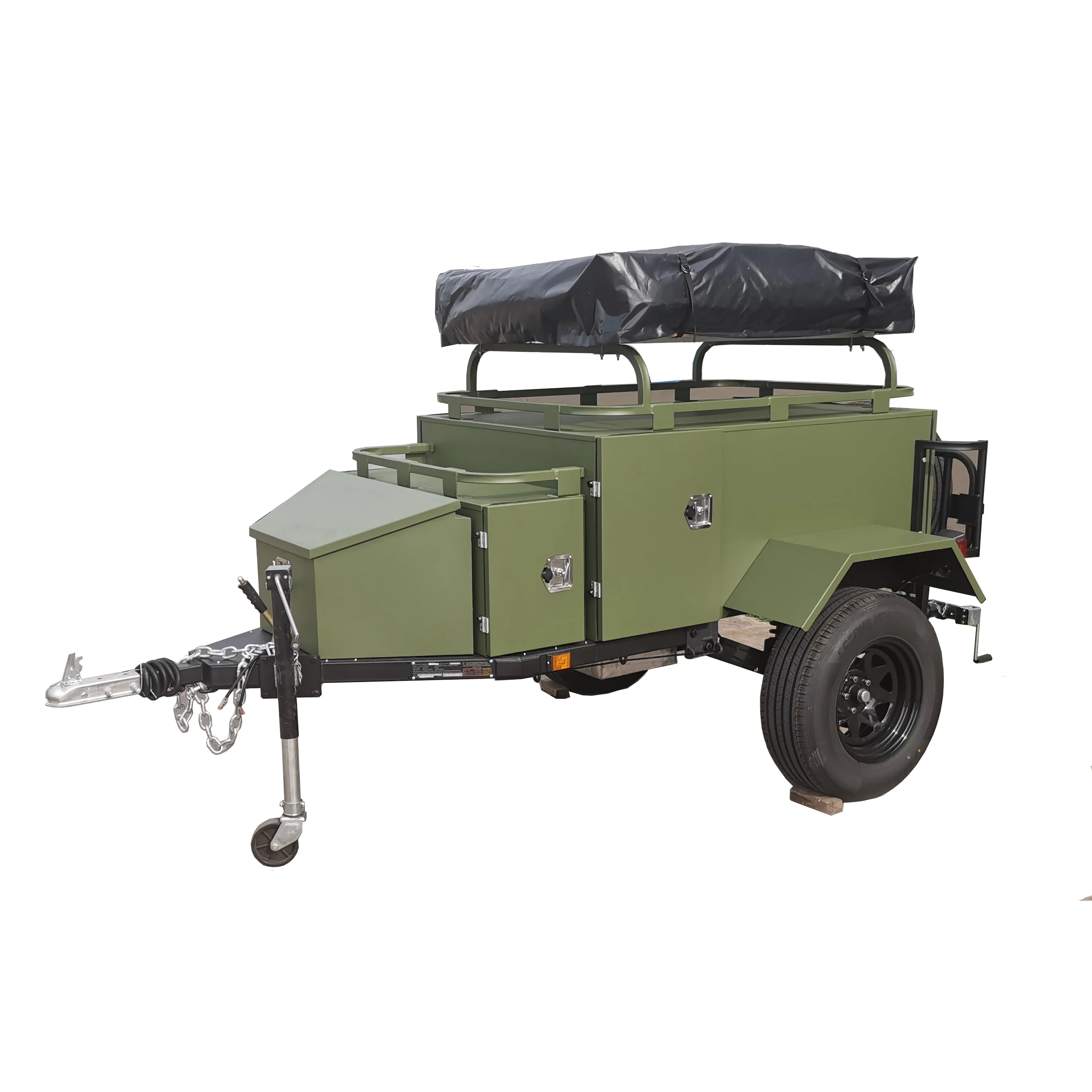 luxury semi off road travel trailer for camping with awning grills tent