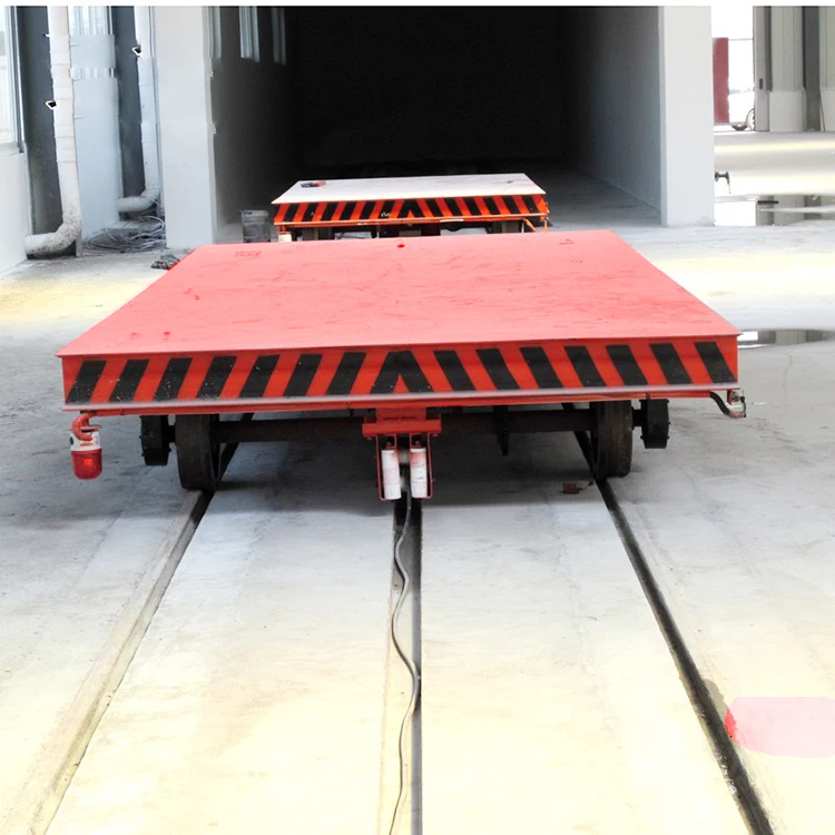 Hongqi Container Yard Rail Type Wireless Electric Flat Bed Rail Car