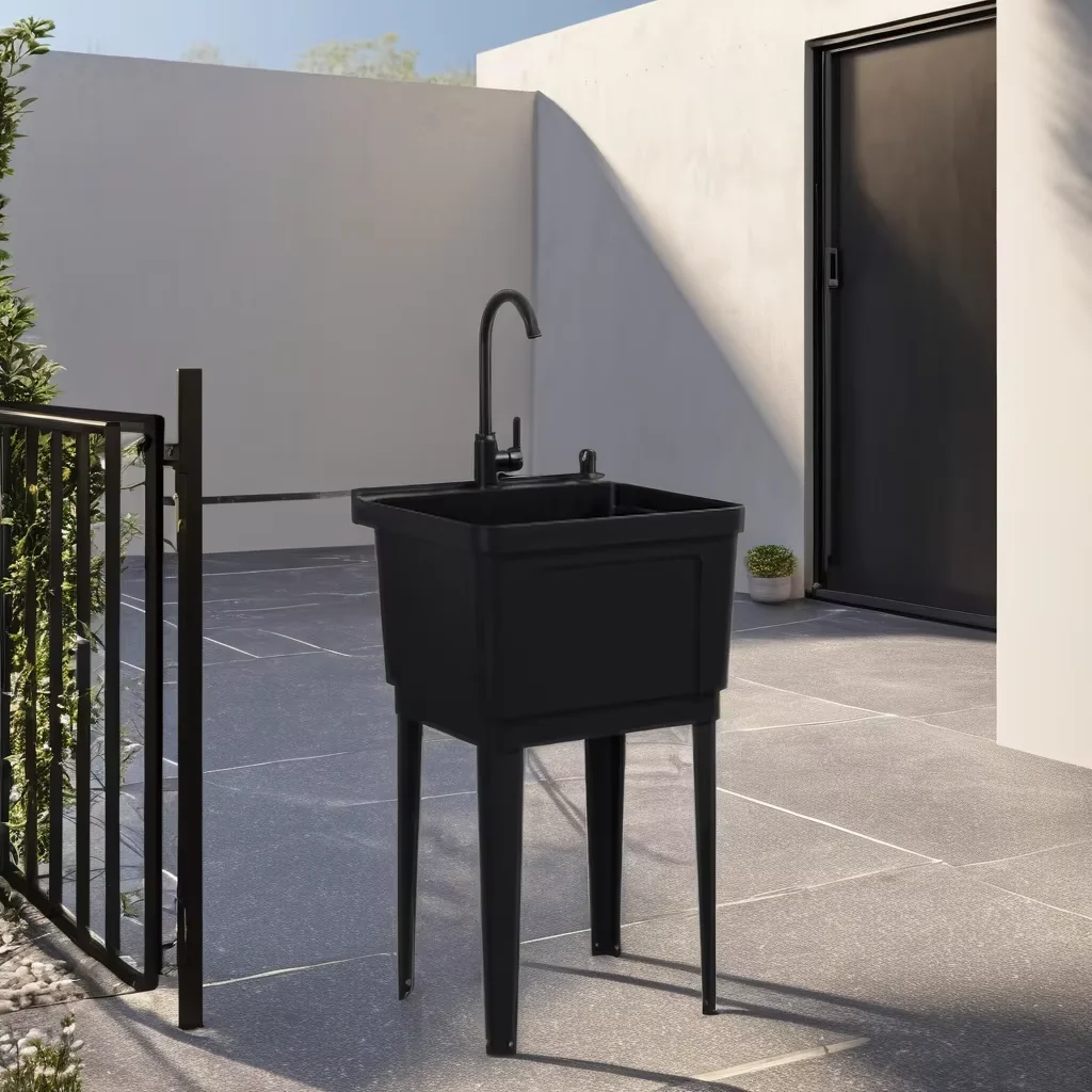 Modern Design Plastic PP Colored Oval Sink Laundry Washbasin with Drainer for Bathroom Use