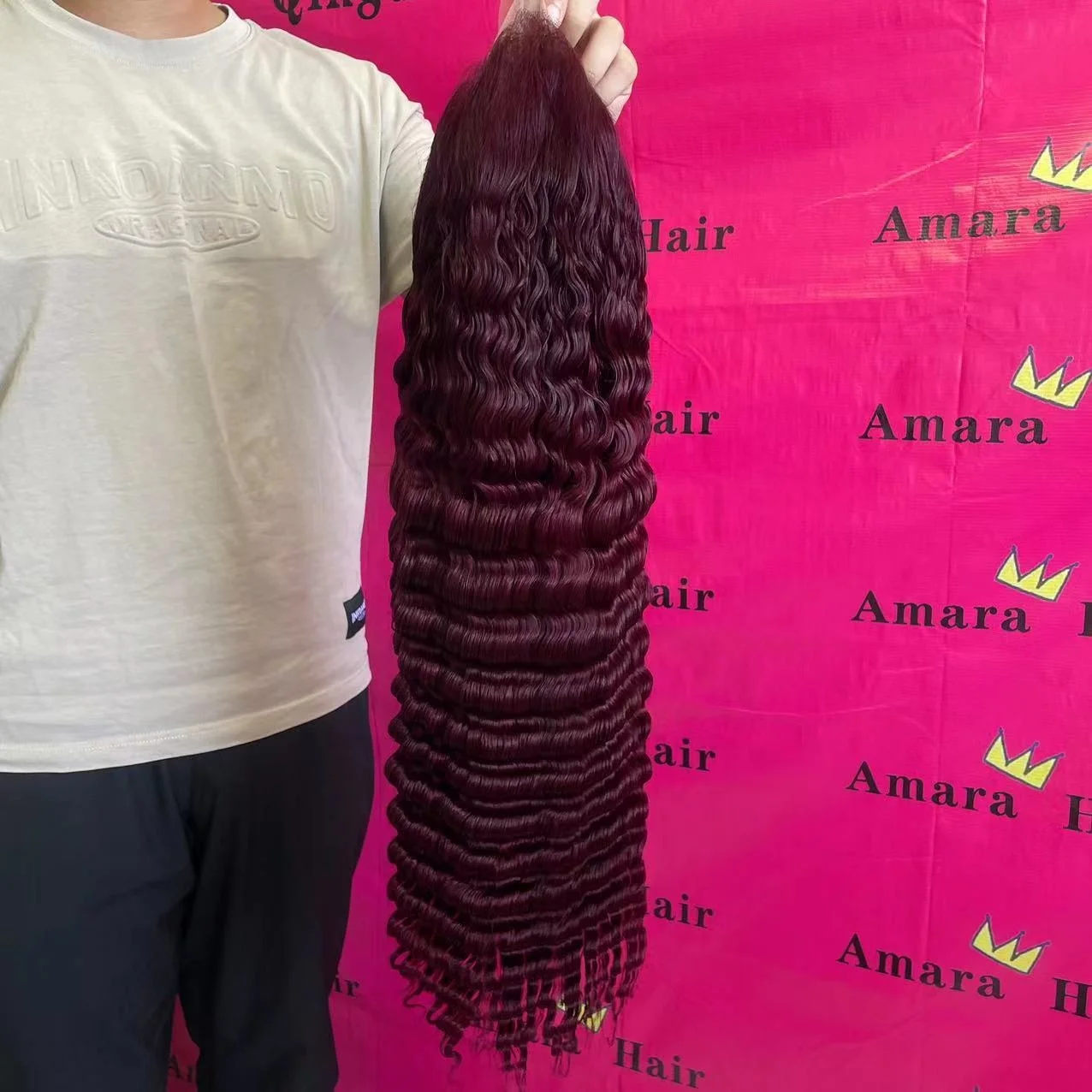 Бразильский парик Amara Hair 99j в виде насекомых бордового цвета с глубокими волнистыми волосами дешевые парики из человеческих волос бесплатной доставкой
