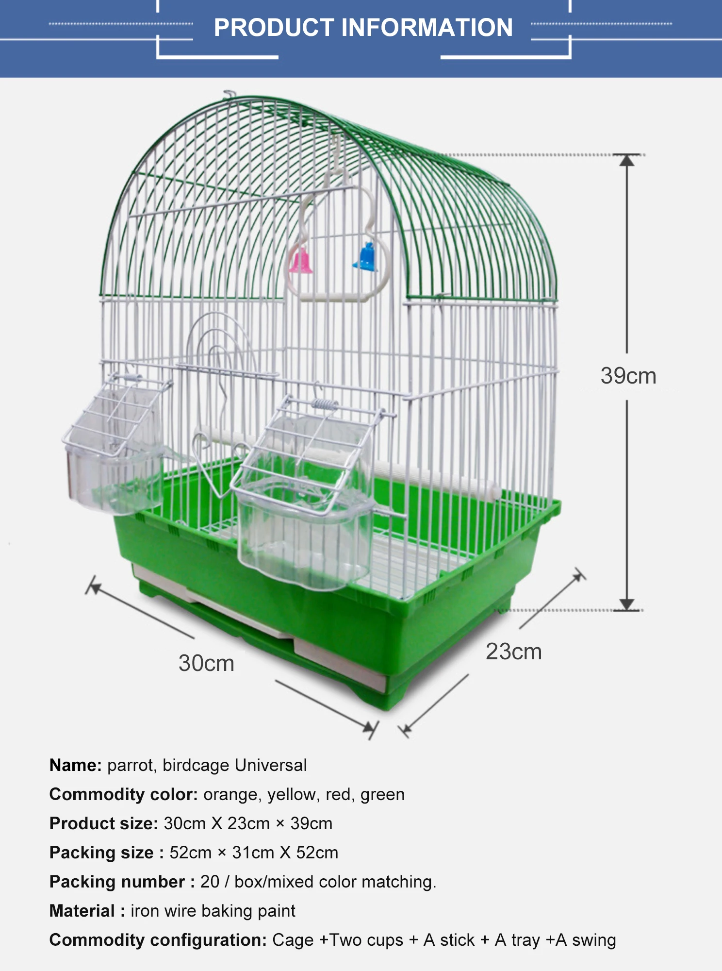 In Stock Cheap Small Chinese Wire Mesh Decorative Outdoor Plastic Metal Bird Cage Parrots Pigeon Cage Trays for Sale