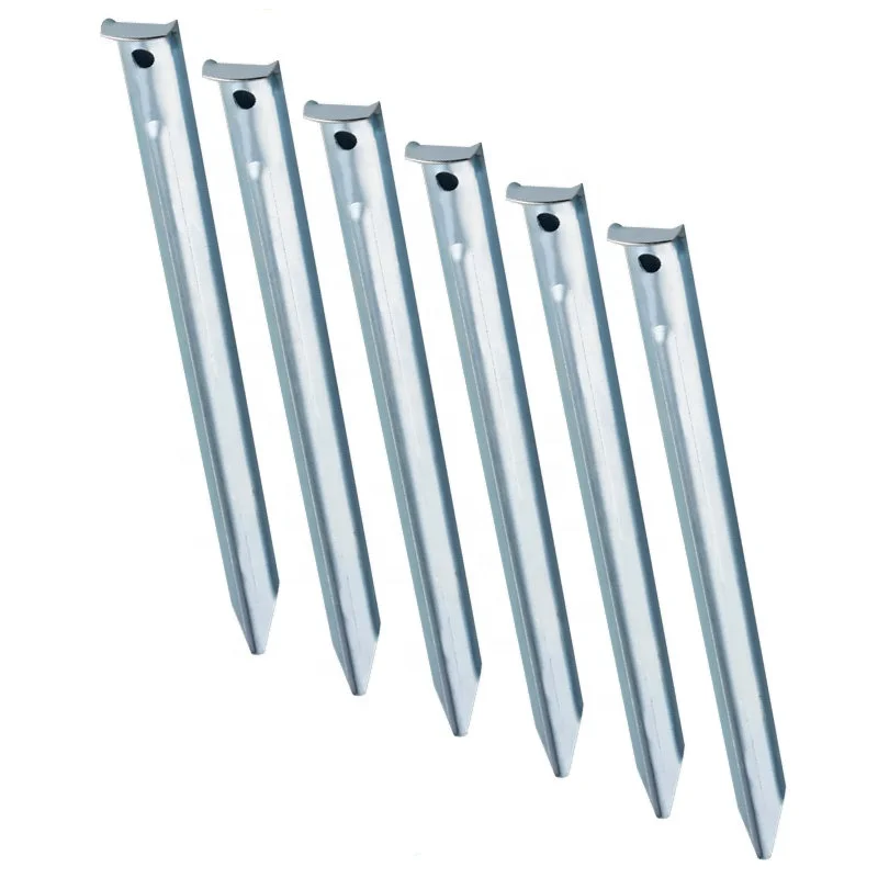 TPG0127 23cm 9inch Tent Stakes Screw in Tent Pegs Ground Metal Heavy Duty Camping Stakes for Camping Accessories
