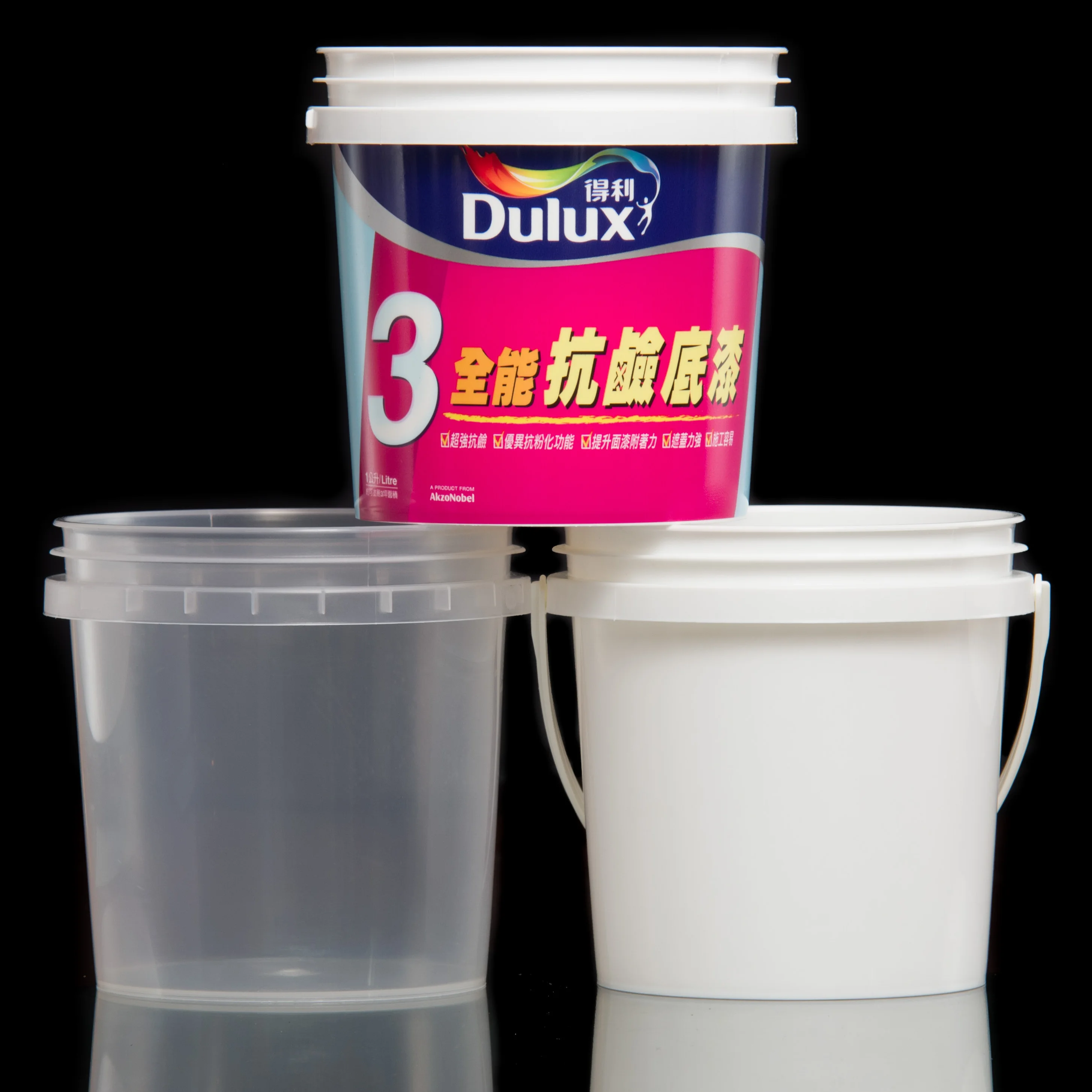 1 to 2 liter litre good price In-Mould Labeling pail with lid Customized shipping barrel 0504