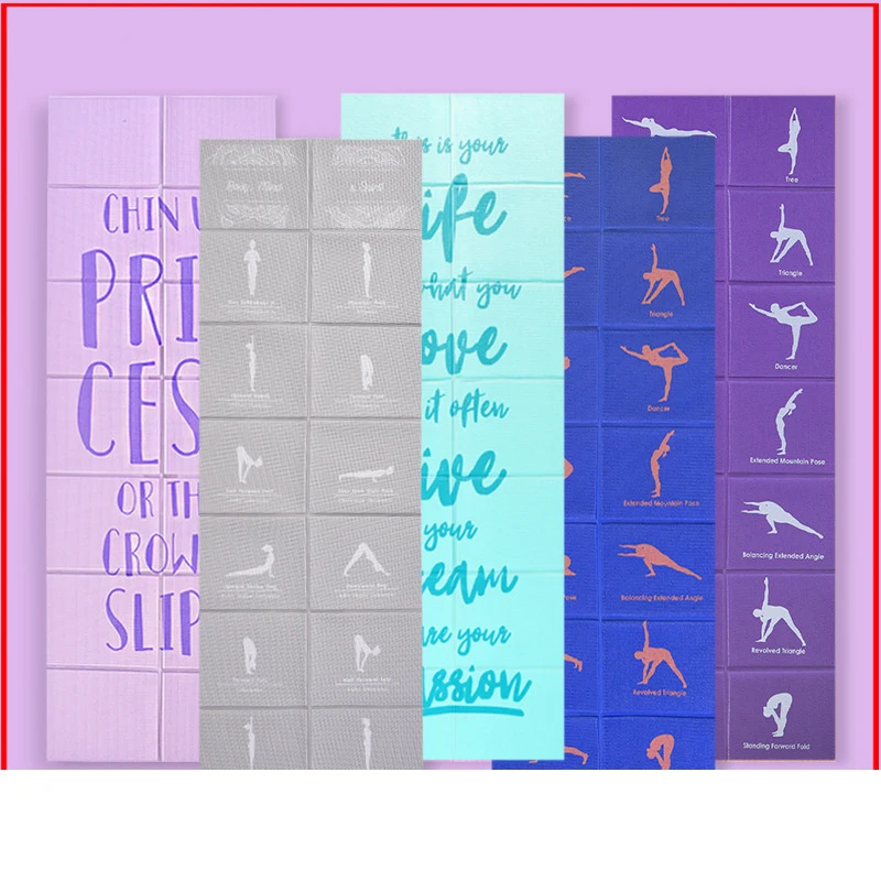 LCFC High quality foldable easy caryying non slip multifunction thin design yoga mat with bag