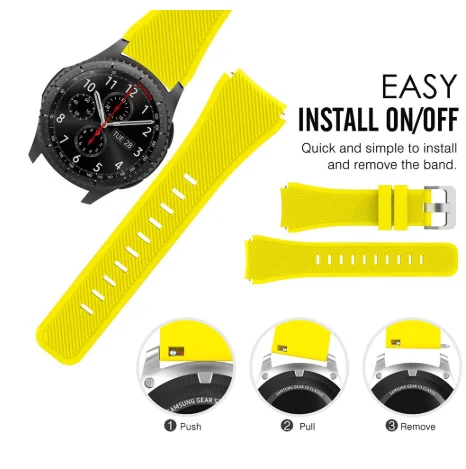 hot sales Promotion Classic Silicone Bracelet Replacement Sport Watch Strap for Samsung Gear S3 Frontier