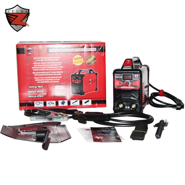 ZELDA ARC Welding Machine Patented Hot Sale Portable 250A Carton Packing DC MOTOR Provided Red INVERTER Function IGBT 230V 50 Hz