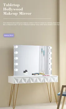 Роскошный Зеркальный туалетный столик Illumir Hollywood с подсветкой, напольные зеркала для туалетного столика