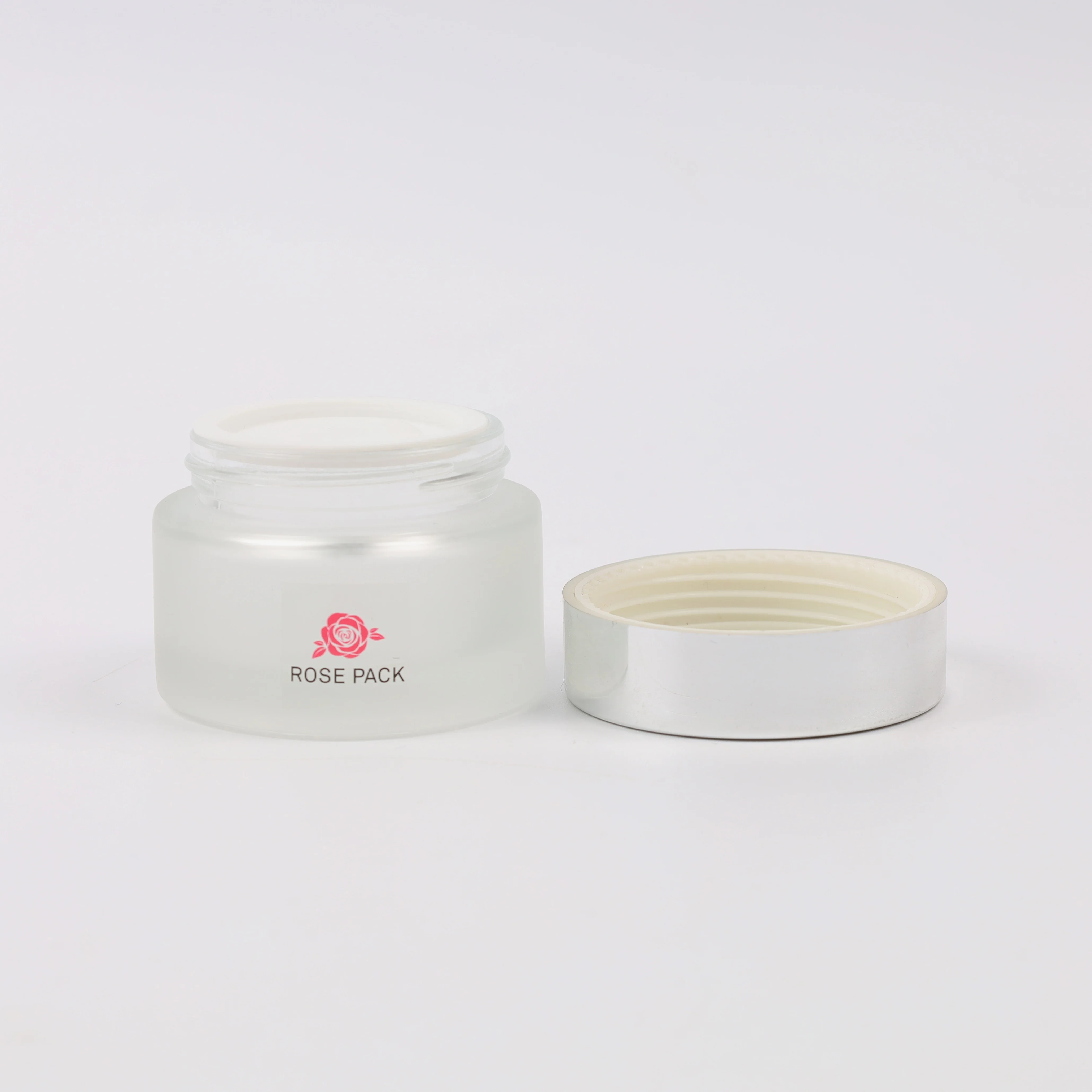 Frosted cylinder shape skin cream cosmetic container 30 ml 50 ml glass jar