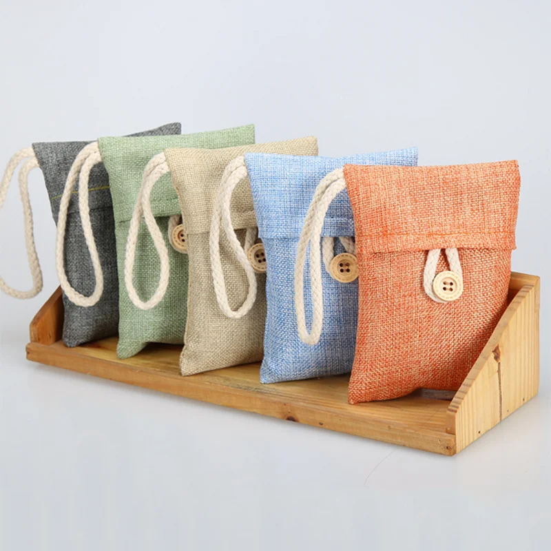 100g Natural Activated Bamboo Charcoal Bag Air Purifying Bag Air Freshener Bag  Customer OEM Label for Home Use