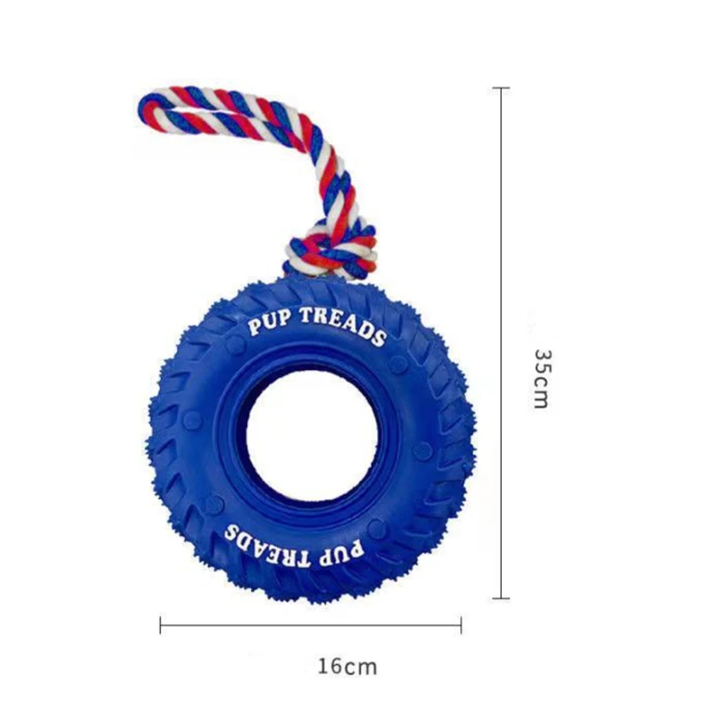 Pet Supplies Rubber Interactive Tire Shaped Teeth Cleaning Durable Dog Molar Toy for Aggressive Chewer