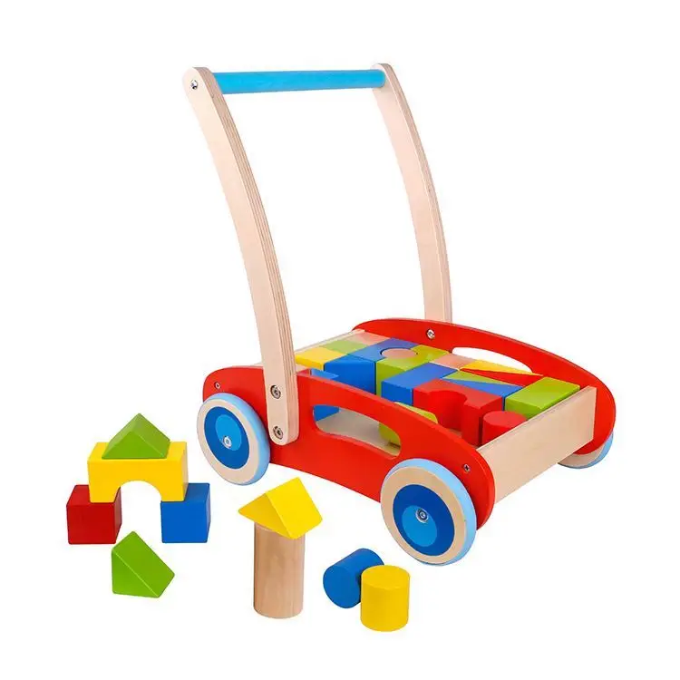 2024 Wooden Building Block Baby Walker Educational children toys numberblocks
