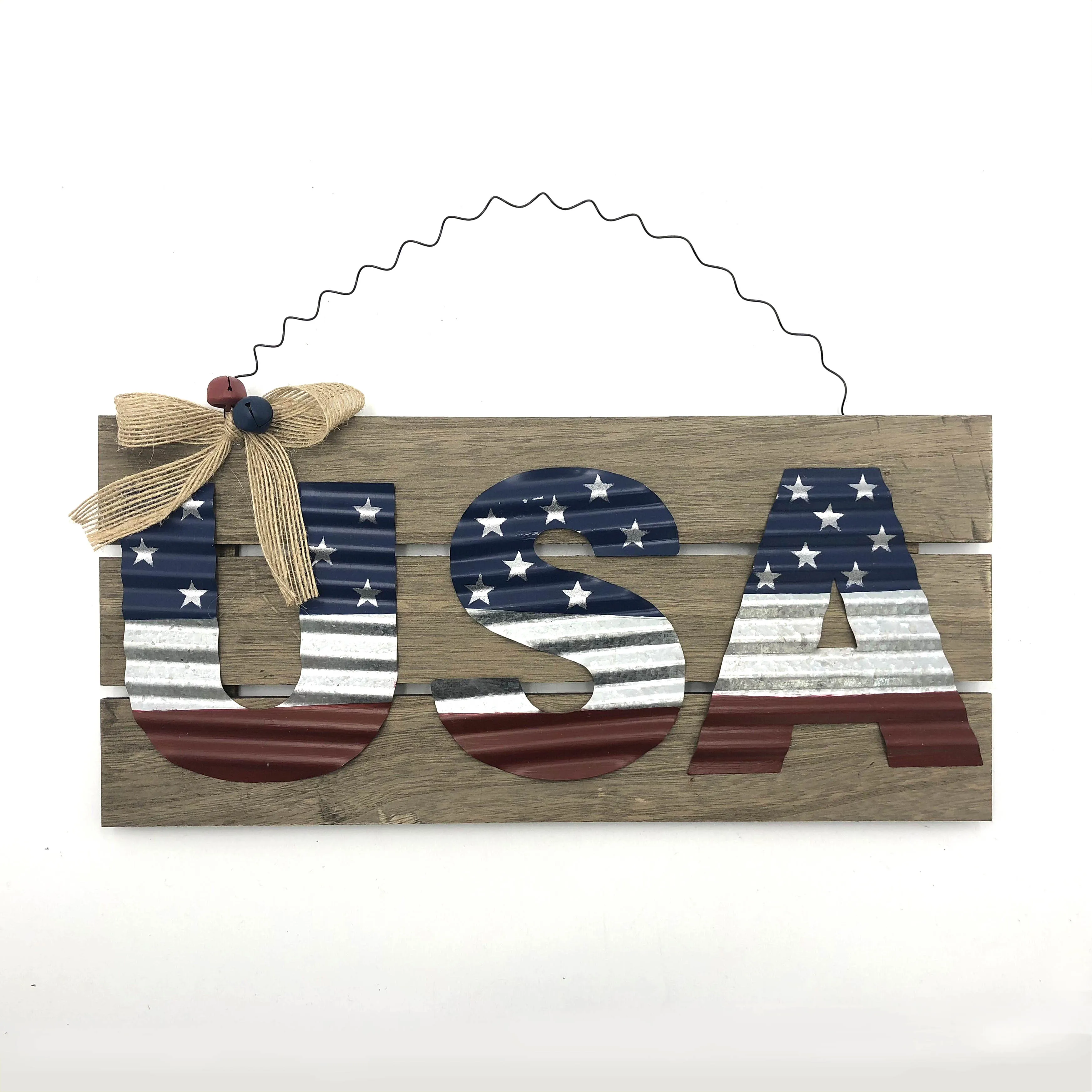 
hand painted Independence Day Sign MDF wooden wall Plaque for home decoration 
