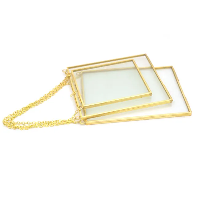 Оптовая продажа, винтажная стеклянная Современная Настенная подвесная золотая металлическая рамка для фотографий 4x6 8x10 a4
