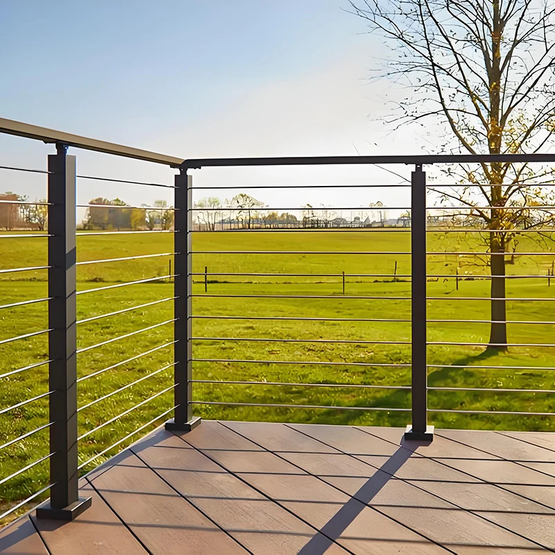 Customized 304 stainless steel stair railings, outdoor engineering, shopping malls, painted glass columns