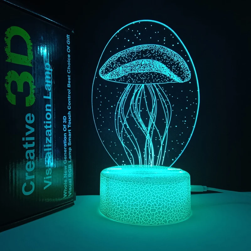 Fantasy beautiful jellyfish night light water bubble night lamp for kids CE RoHs approved